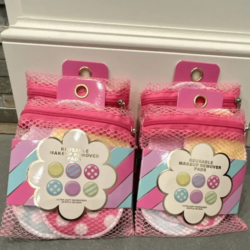 Hobby Lobby Reusable Ultra-Soft Microfiber Makeup Remover Pads Pink Polka Dot